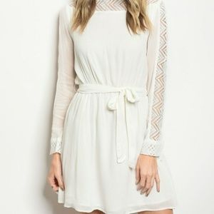 White Midi Dress with keyhole back